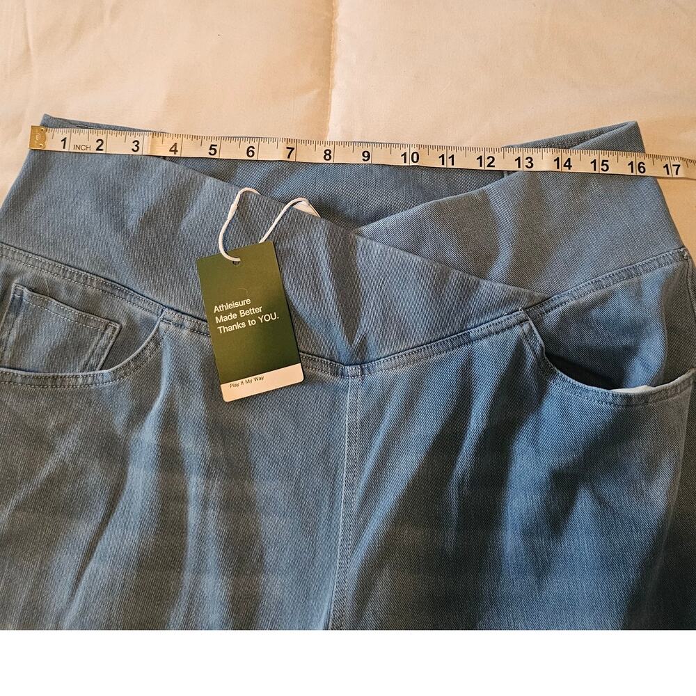 Halara Flex Crossover High Waisted Tummy Control Wide Leg Jeans Size XL Tall New - Picture 5 of 12